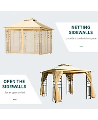 Elegant 10x10 Gazebo Tent with Canopy, Mesh Walls, and Steel Frame
