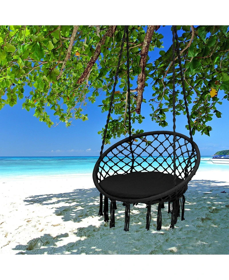 Slickblue Cushioned Hammock Swing Chair with Hanging Kit