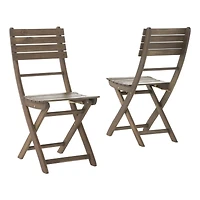 Streamdale Furniture Acacia Wood Folding Dining Chairs (Set of 2) for Outdoor Hosting
