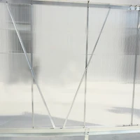 Streamdale Furniture Aluminum Frame Greenhouse with Polycarbonate Panels and Roof Vent