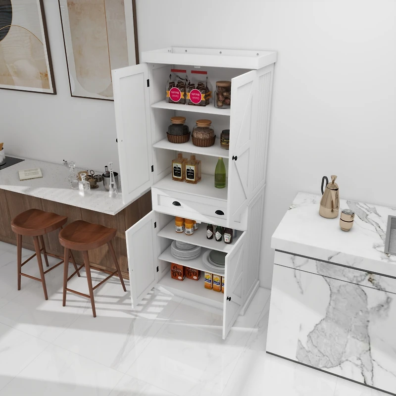 Streamdale Furniture Four-Door, One-Drawer Cabinets, Metric Hinge Full Cover Door Panel