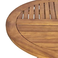 Streamdale Elegant Oval Acacia Wood Table with Teak Finish for Outdoor Patios