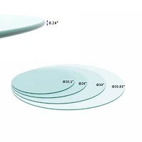 Streamdale Furniture Round Tempered Glass Table Top Clear Glass