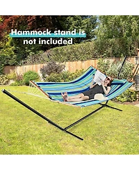Slickblue Patio Hammock Foldable Portable Swing Chair Bed with Detachable Pillow