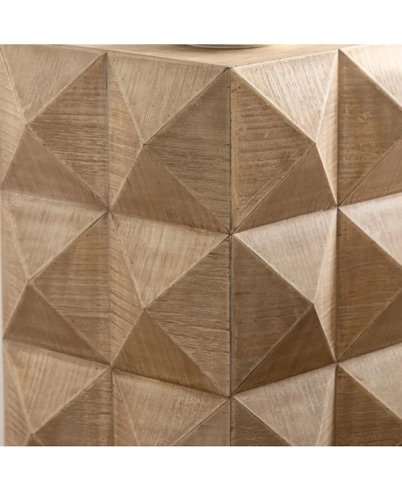 Simplie Fun 23.62" Height Three-Dimensional Embossed Pattern Design Retro Coffee Table Retro Furniture