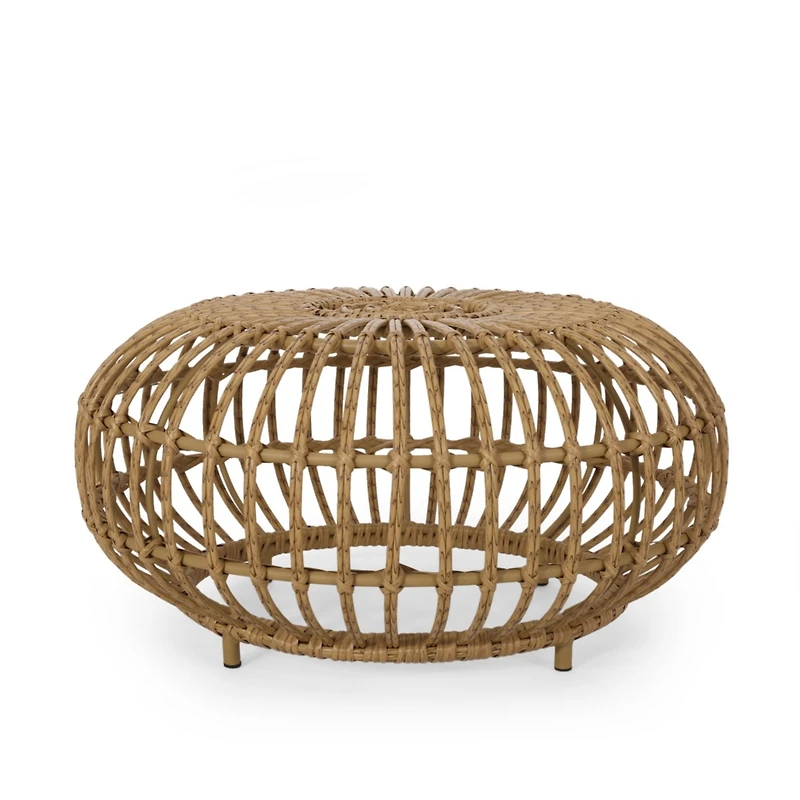 Streamdale Furniture Boho-Chic Handcrafted Faux Rattan Woven Coffee Table