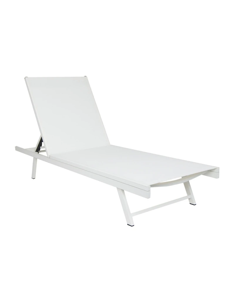 Streamdale White Mesh Chaise Lounge for Outdoor Relaxation and Sunbathing