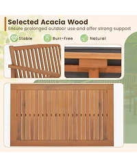 Slickblue 4 Piece Patio Wood Furniture Set Acacia Wood Sofa Set with Loveseat