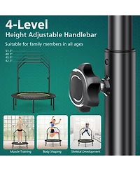 Slickblue 40 Inch Foldable Fitness Rebounder with Resistance Bands Adjustable Home