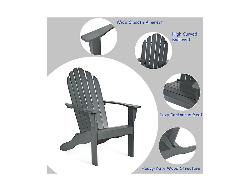 Slickblue Acacia Wood Outdoor Adirondack Chair with Ergonomic Design