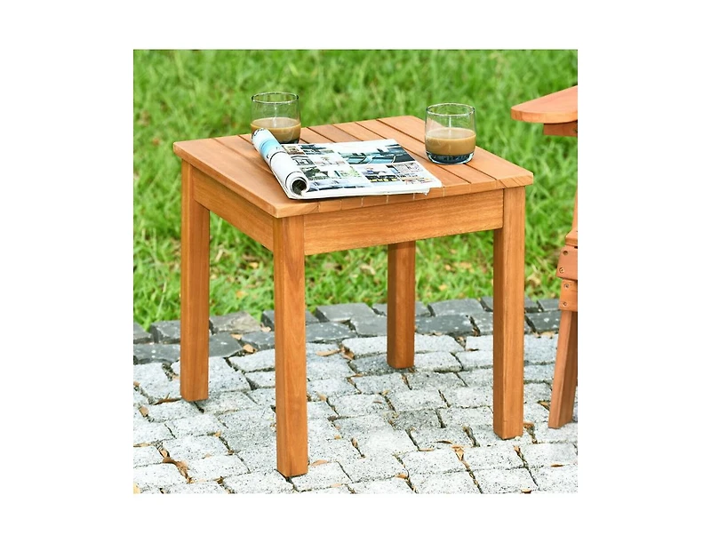 Slickblue Wooden Square Patio Coffee Bistro Table