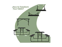 Slickblue Indoor and Outdoor Folding Picnic Table Bench Set with Wood-like Texture