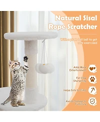 Cat Tree with Litter Box Enclosure with Cat Condo