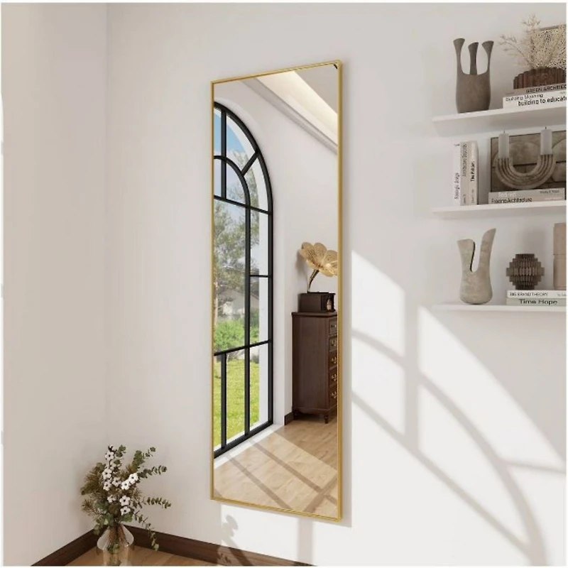 Homlux Rectangular Wall Mounted Mirror 16"x50" in Gold
