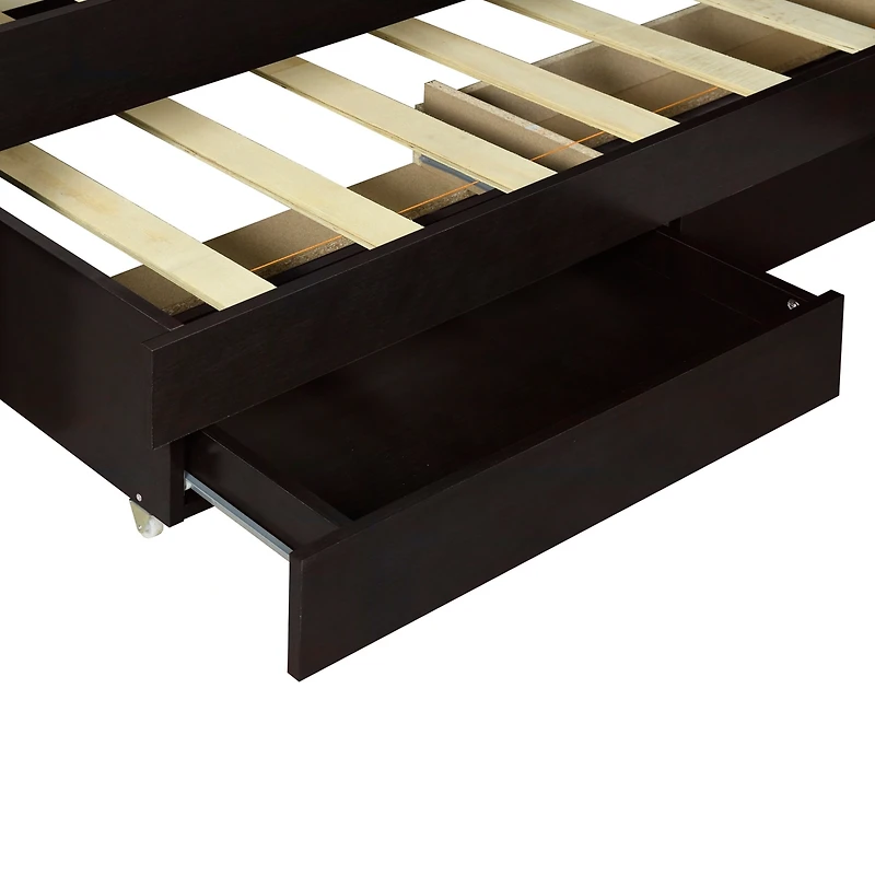 Streamdale Twin Xl Bed w/ Led Headboard, Storage, Trundle, Drawers