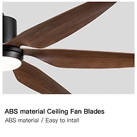 Streamdale 66" Vintage Ceiling Fan Lighting With Brown Blades In Integrated Led