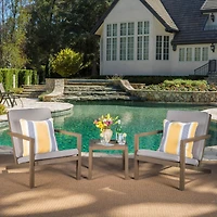 Streamdale Modern Acacia Wood Adirondack Chair with Water-Resistant Cushions
