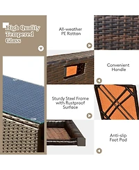 8PCS Patio Rattan Furniture Set Space-Saving Storage Cushion