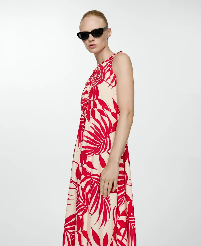 Mango Women's Bow Printed Dress