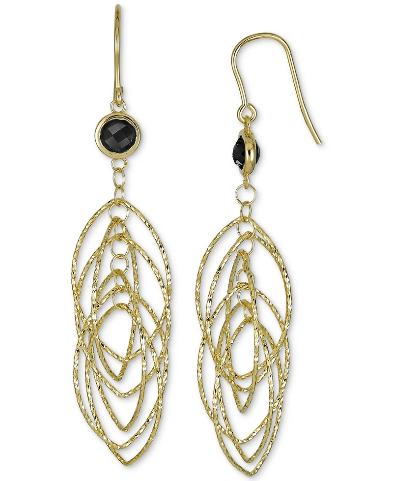 Amethyst Bezel Spiral Drop Earrings (1-5/8 ct. t.w.) 14k Gold-Plated Sterling Silver (Also Onyx & Sky Blue Topaz)