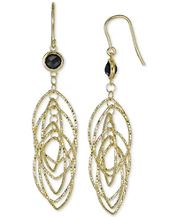 Amethyst Bezel Spiral Drop Earrings (1-5/8 ct. t.w.) 14k Gold-Plated Sterling Silver (Also Onyx & Sky Blue Topaz)