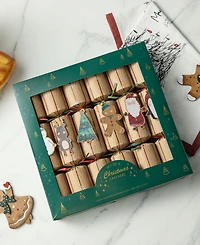Glitzhome 6PK 2''D X 12.00''H Christmas Kraft Paper Characters Tag Party Cracker with Gift Contents