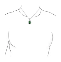 Bling Jewelry Classic Fashion Pear Shape Solitaire Teardrop Halo Cz Cubic Zirconia Pendant Necklace Matching Drop Earrings Jewelry Set Silver Plated