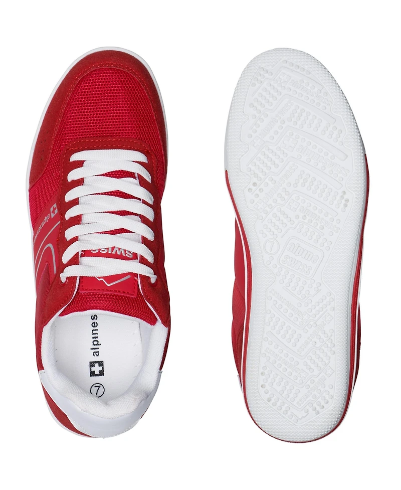 Alpine Swiss Men's Liam Fashion Sneakers Suede Trim Low Top Lace Up Tennis Shoes