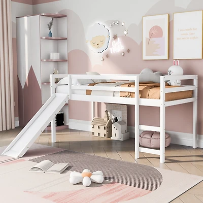 Streamdale Loft Bed With Slide, Multifunctional Design, Twin