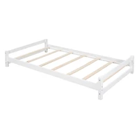 Streamdale Twin Over Bunk Bed With Led Light And Usb Ports