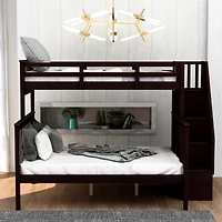 Streamdale Twin-Over-Full Bunk Bed with Storage and Guardrails