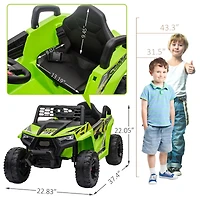 Streamdale Ultimate Kids' Adventure Ride-On Green Pp Mini Utv with Built-In Music