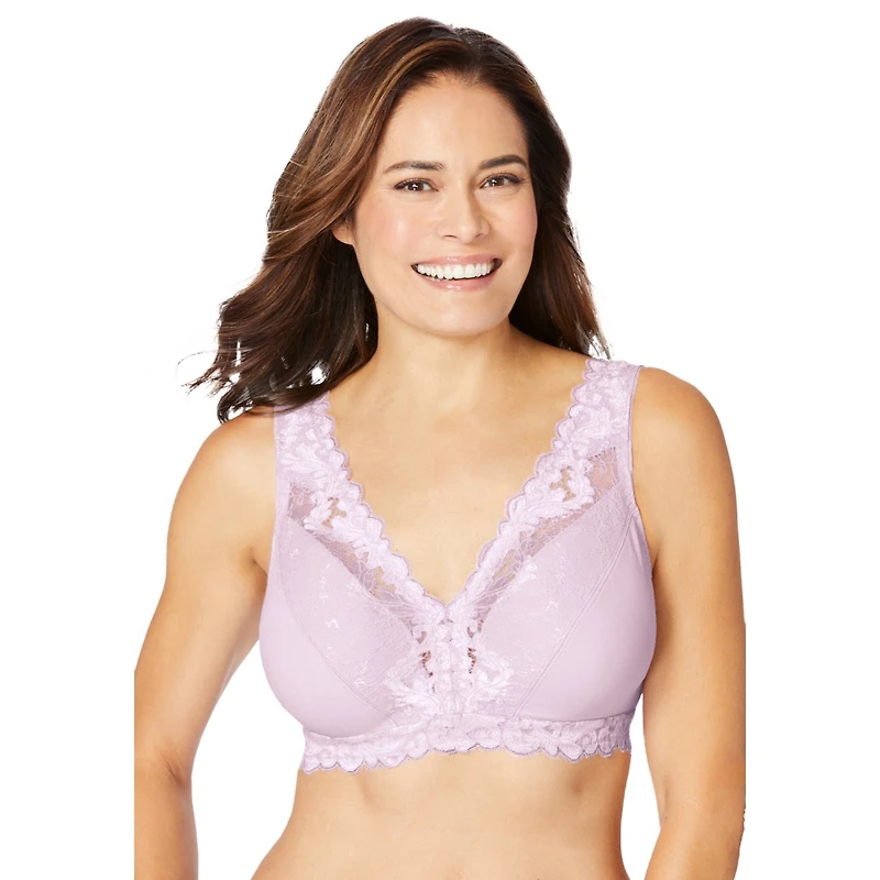 Comfort Choice Women's Plus Lace Leisure Bralette