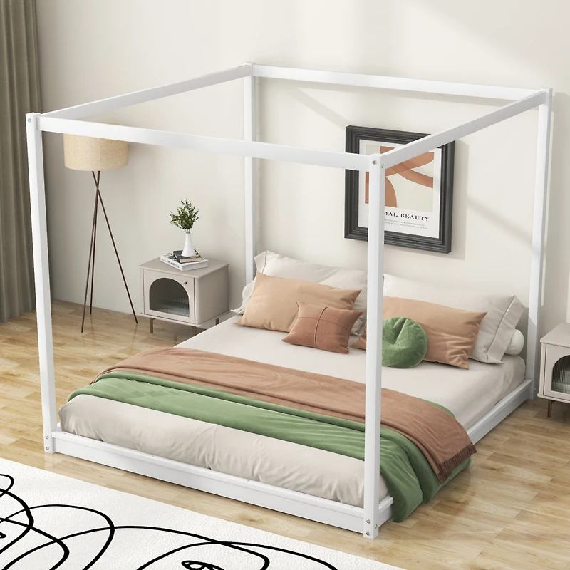 Streamdale King Canopy Platform Bed With Support Legs