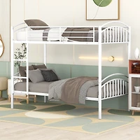 Streamdale Twin Over Twin Metal Bunk Bed, Divided Into Two Beds