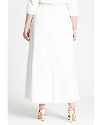 Eloquii Women's Maxi Satin Skirt