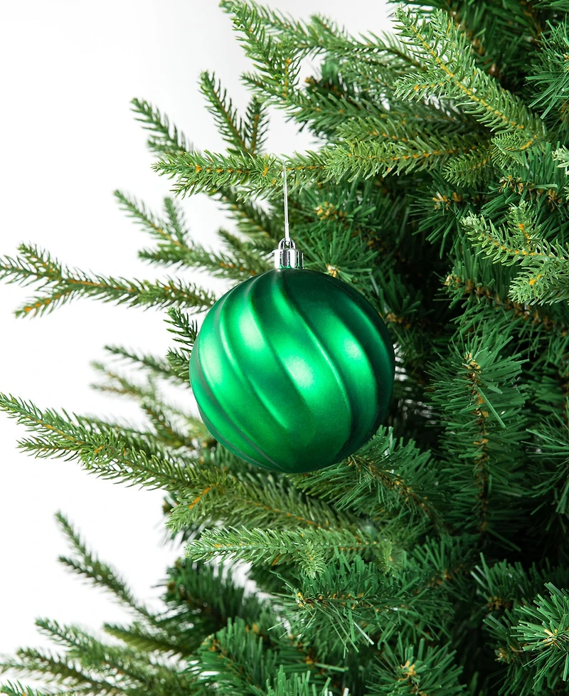 Glitzhome 160ct Christmas Whimsical Red Green Deluxe Boxed Shatterproof Ornaments