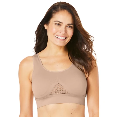 Secret Solutions Women's Plus Wireless Cooling Seamless Bra
