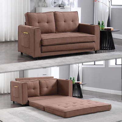 Streamdale 3-in-1 Sofa Bed with Storage and Cupholders