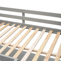 Streamdale Full Loft Bed With Shelves And Desk, Wooden Desk