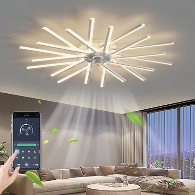 Streamdale 45" Ceiling Fan with Led Lights, Remote Control, Dimmable