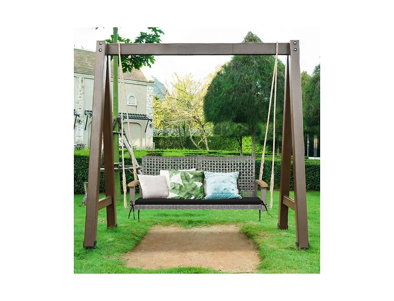 Slickblue 2-Person Patio Wicker Hanging Swing Chair