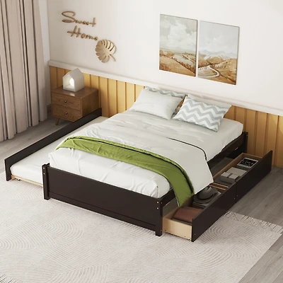 Streamdale Full Bed With Twin Trundle And Two Drawers