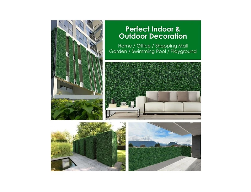 Slickblue 12 Pieces Artificial Boxwood Panels for Wedding Decor Fence Backdrop