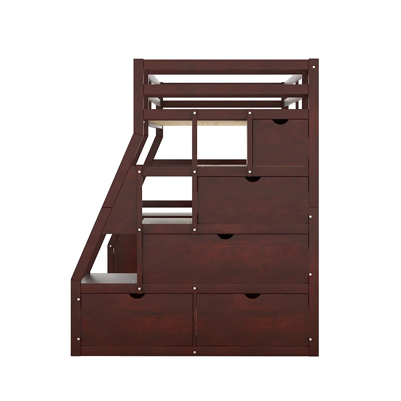 Streamdale Twin Loft Bed With 7 Drawers 2 Shelves And Desk