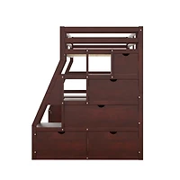 Streamdale Twin Loft Bed With 7 Drawers 2 Shelves And Desk