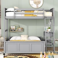 Simplie Fun Twin Over Full Bunk Bed With Desk