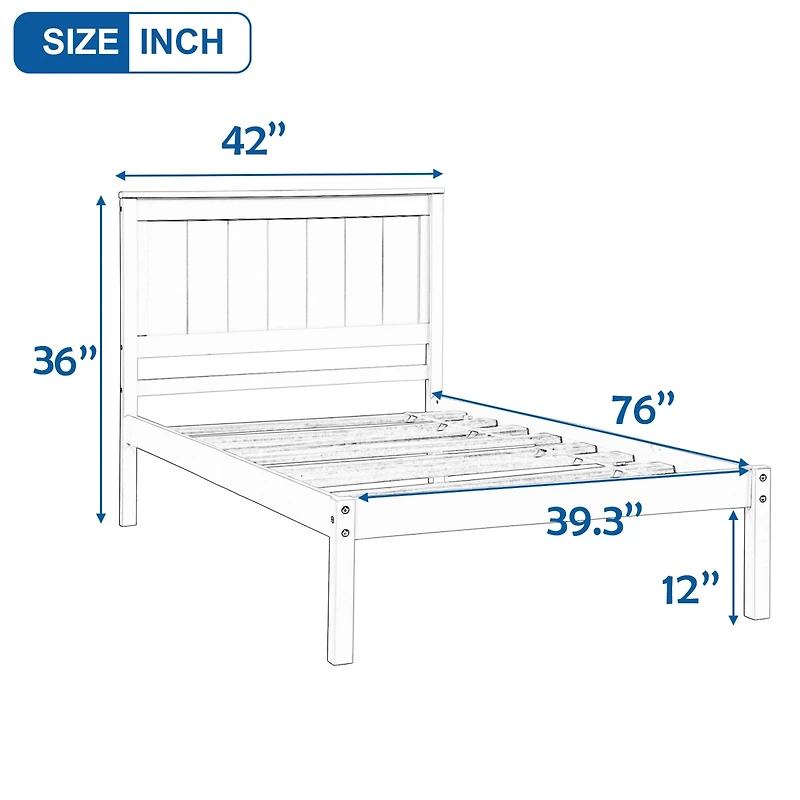 Streamdale Queen Platform Bed Frame, Wood Slats