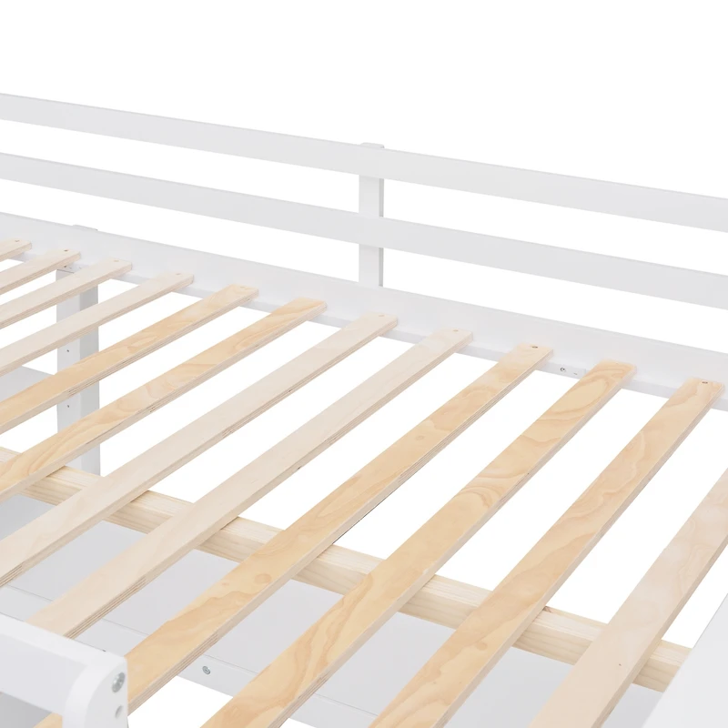 Streamdale Espresso Wooden Loft Bed with Desk and Drawers
