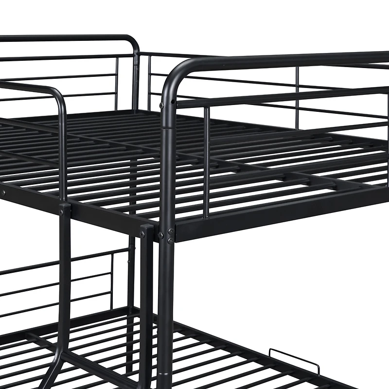 Streamdale Full Xl Over Queen Metal Bunk Bed With Twin Size Trundle